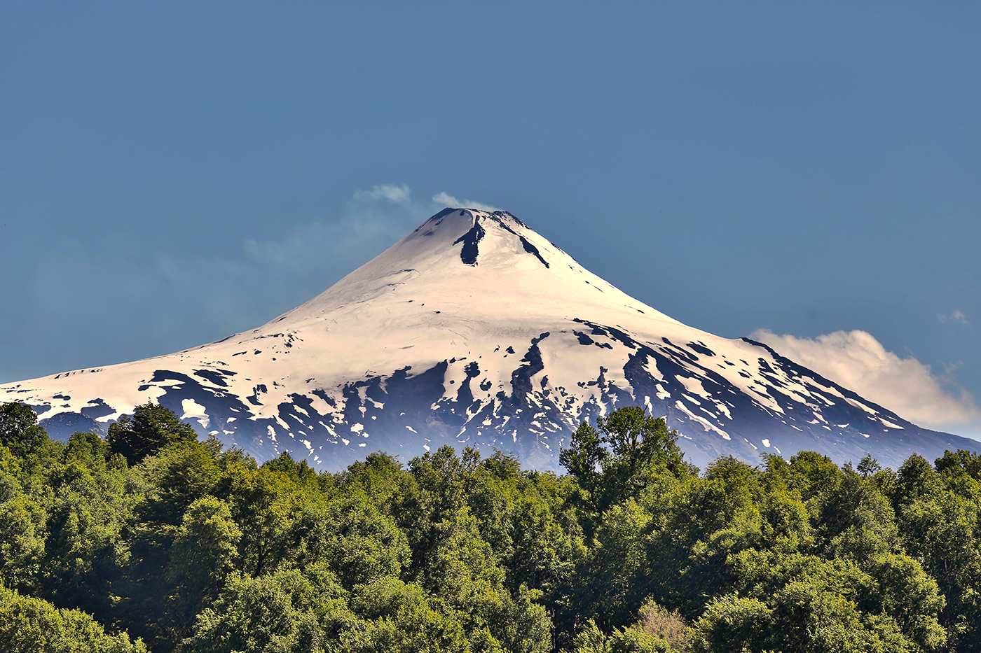 Villarrica vulkaan rookpluim Chili Zuid-Amerika