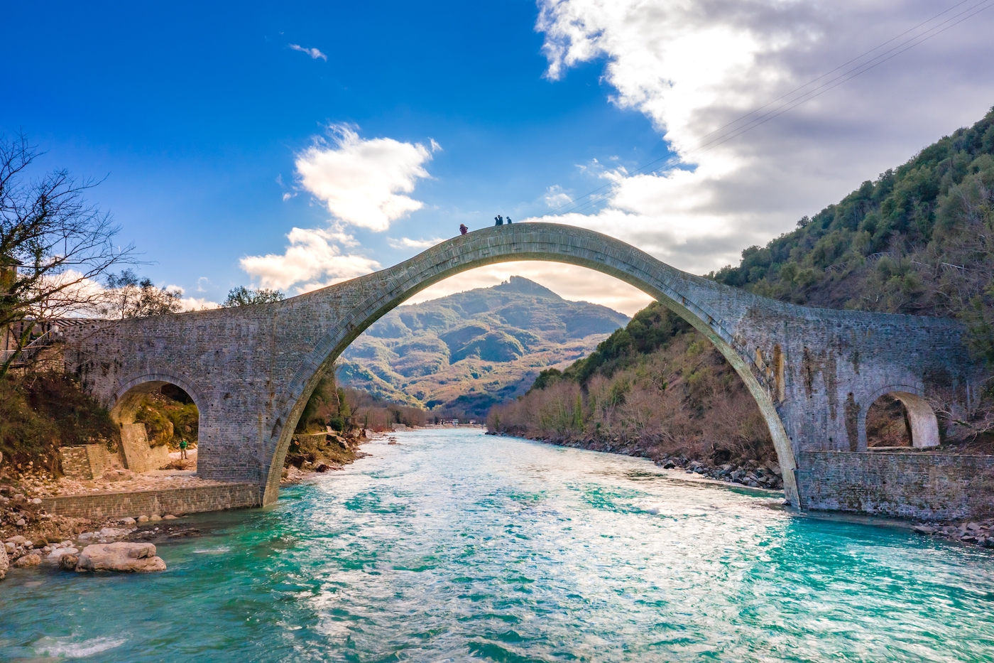 Plaka Arched Bridge in Griekenland, Epirus