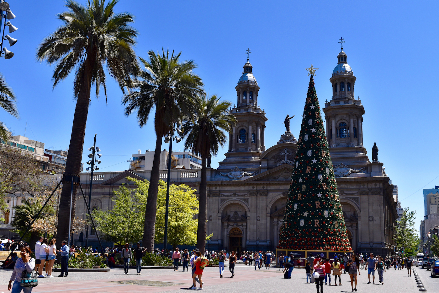 Kerst in Santiago de Chile, Chili. Plaza de Armas